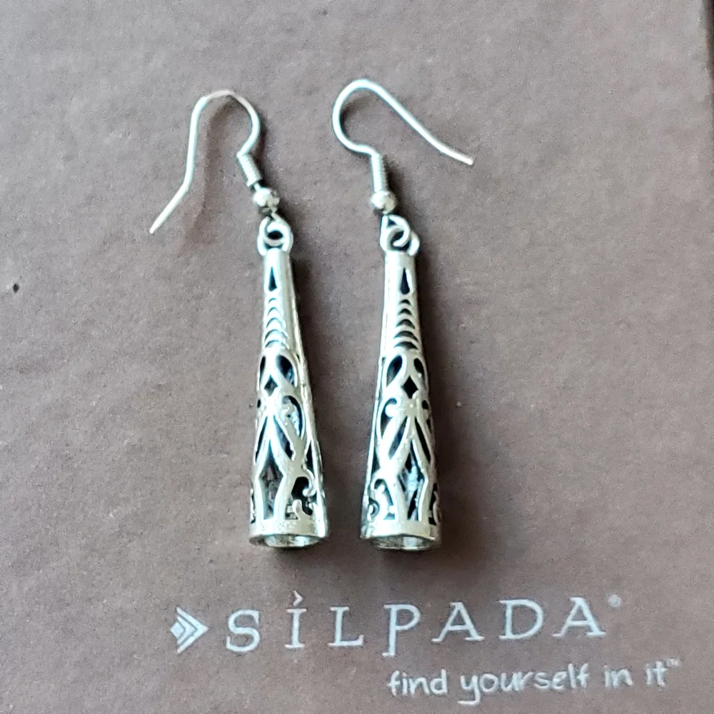 Silpada 925 Sterling Silver Cone Filigree Earrings W1159